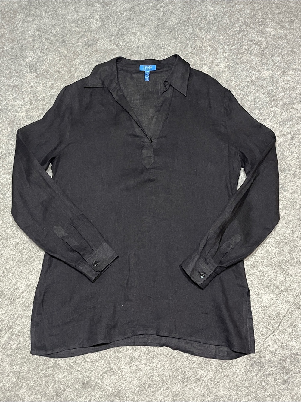 Escada Sport Black Linen Top